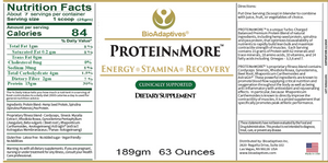 "PROTEINnMORE Supplement Label - Premium Ingredients for Optimal Nutrition"